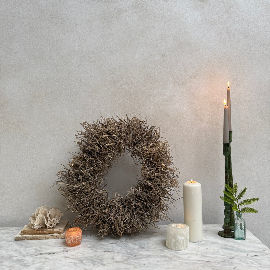 Dried olive twigs wreath