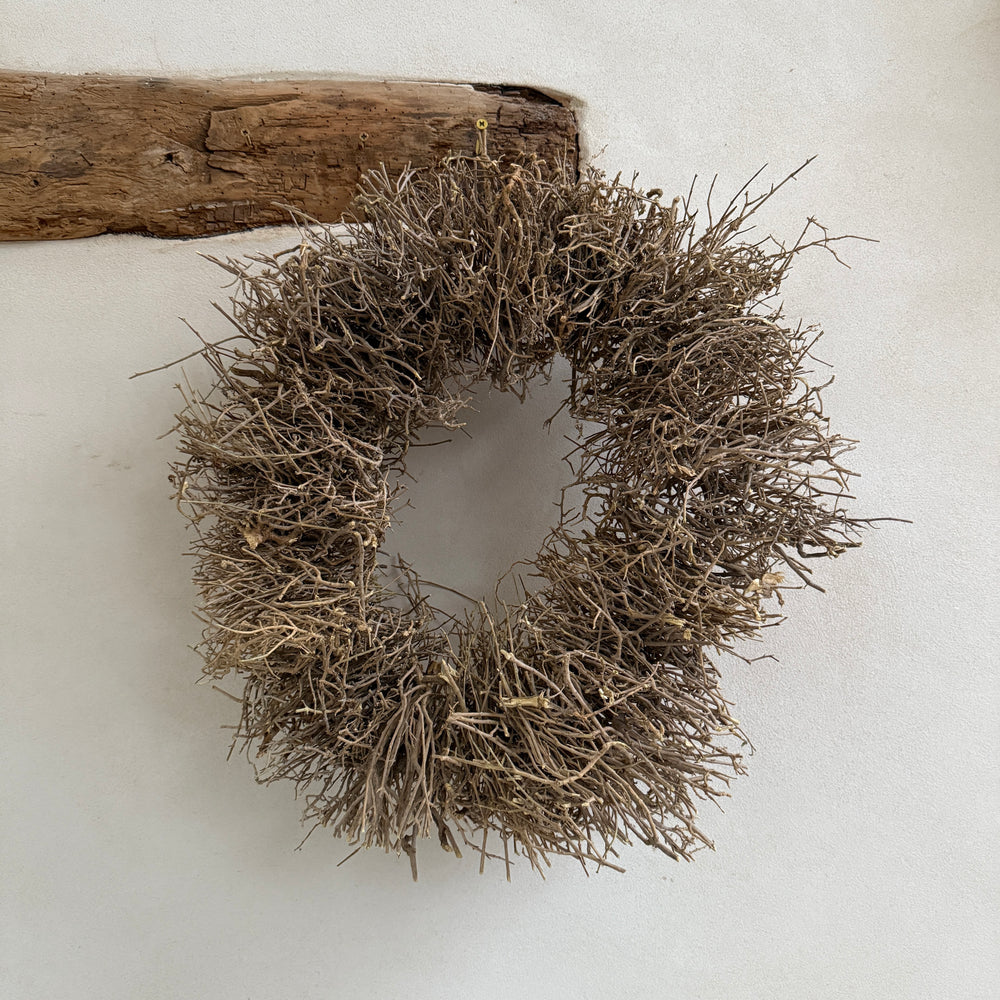 Dried olive twigs wreath
