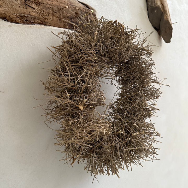 Dried olive twigs wreath