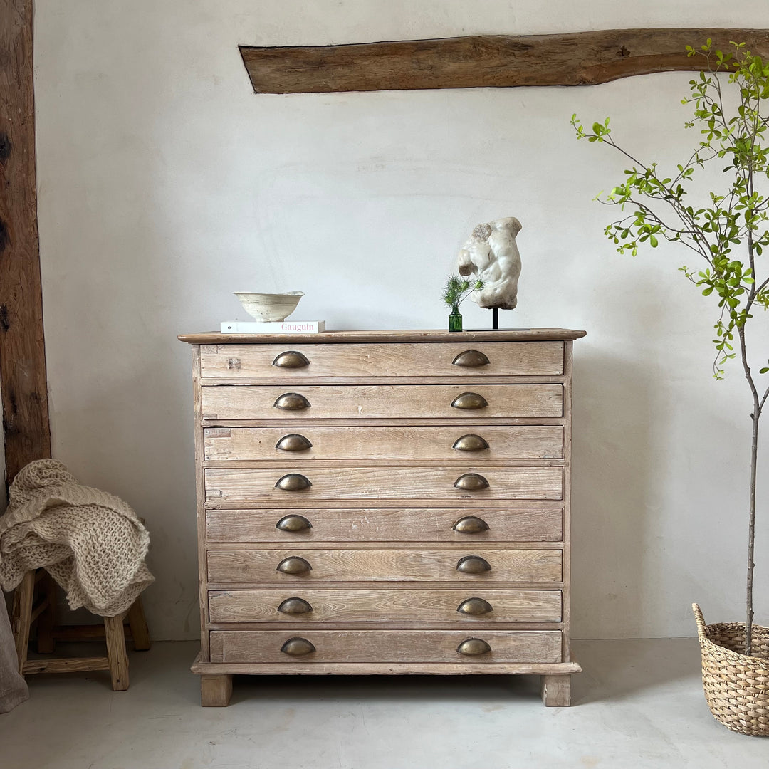 Vintage Architects Plan Chest Of Drawers | Seva