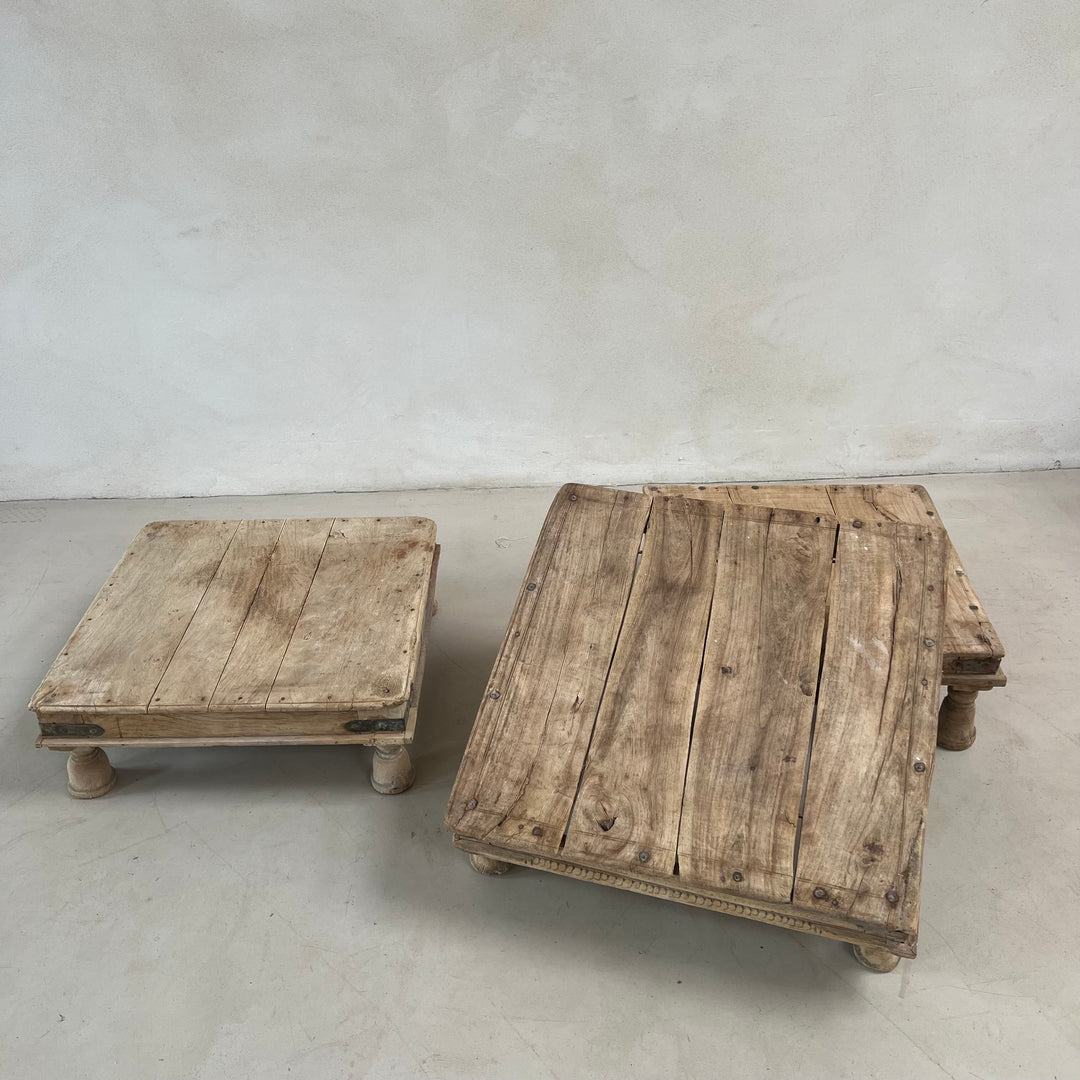 Antique Sqaure Indian Low Coffee Table | Bajot