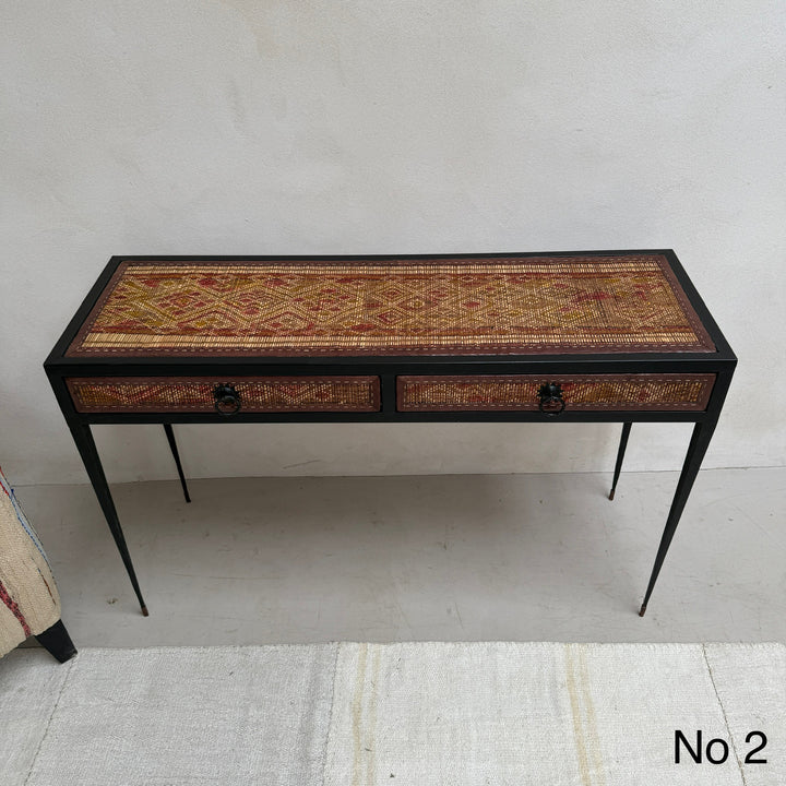 Handcrafted Nomadic Patterned Metal Console | Small