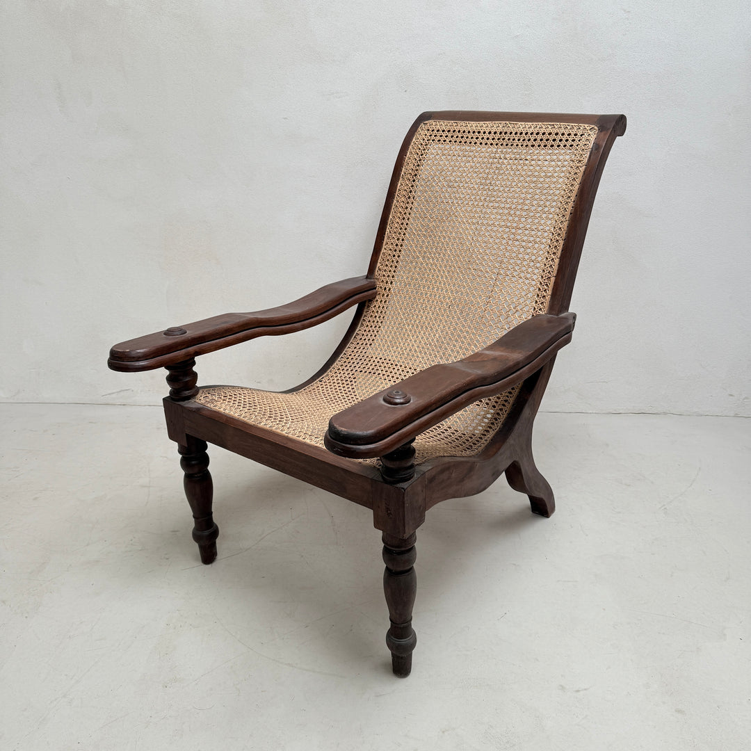Antique Colonial Cane Campaign Chair Edward