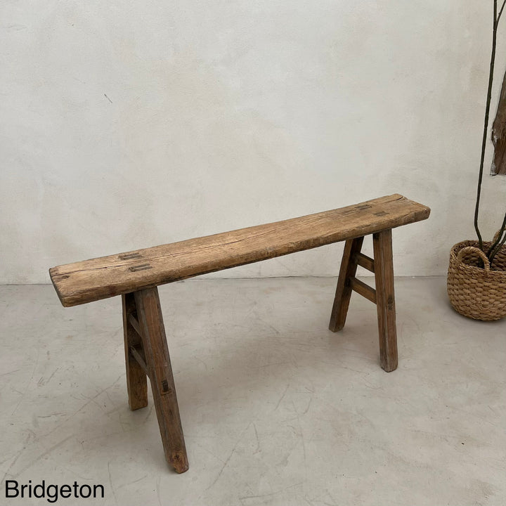 Antique Rustic Wooden Bench