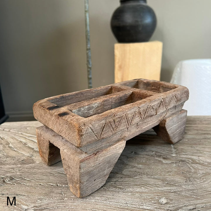 Rustic Antique Wooden Spice Tray