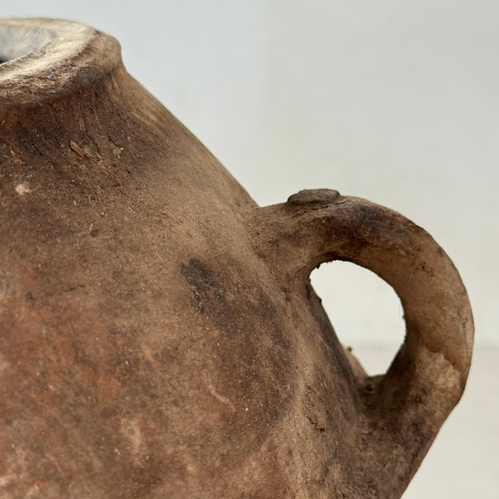 Antique Moroccan Berber Terracotta Cooking Pot on Stand
