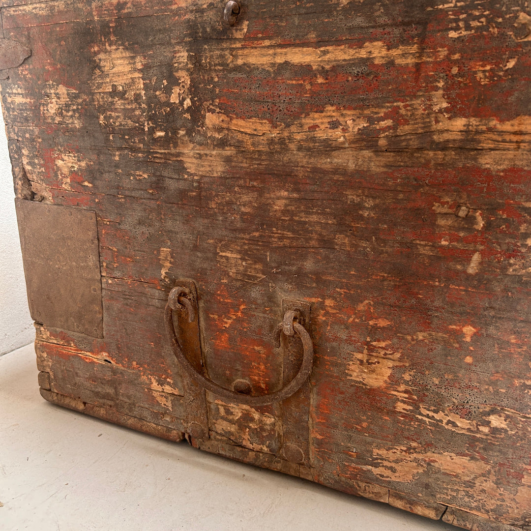 Primitive Vintage Painted Wooden Blanket Box | Otis