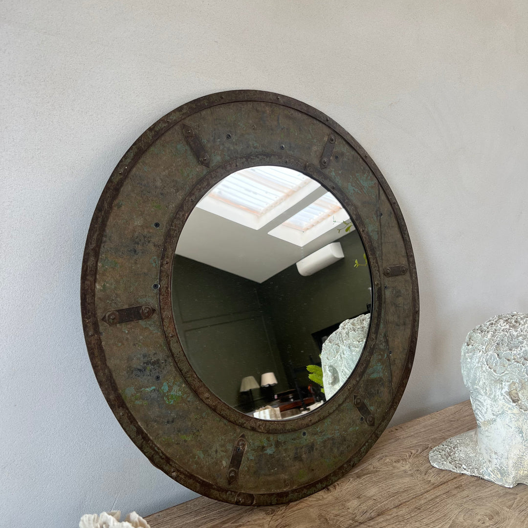 Vintage Nautical Metal Round Mirror | Alba
