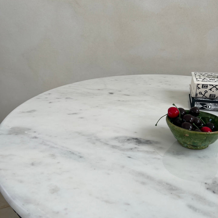 Vintage Marble Top Round Side Table | Bramber