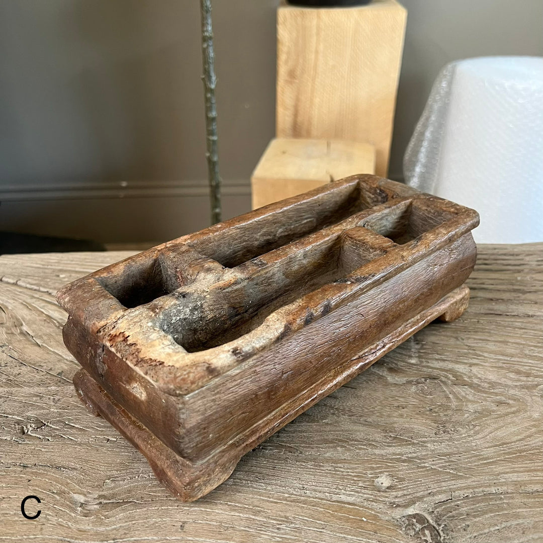 Rustic Antique Wooden Spice Tray