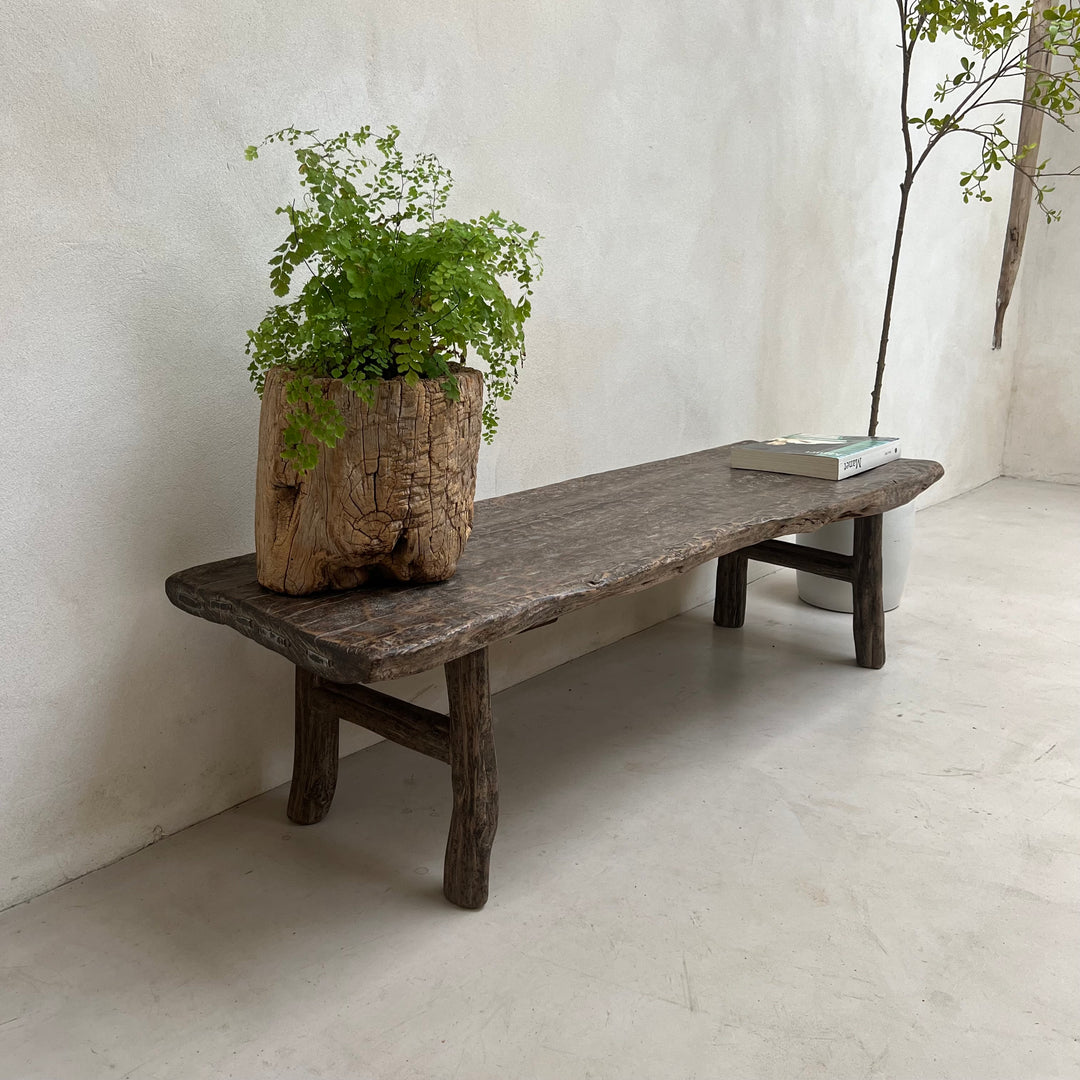 Antique Dark Wood Bench | Ziggy