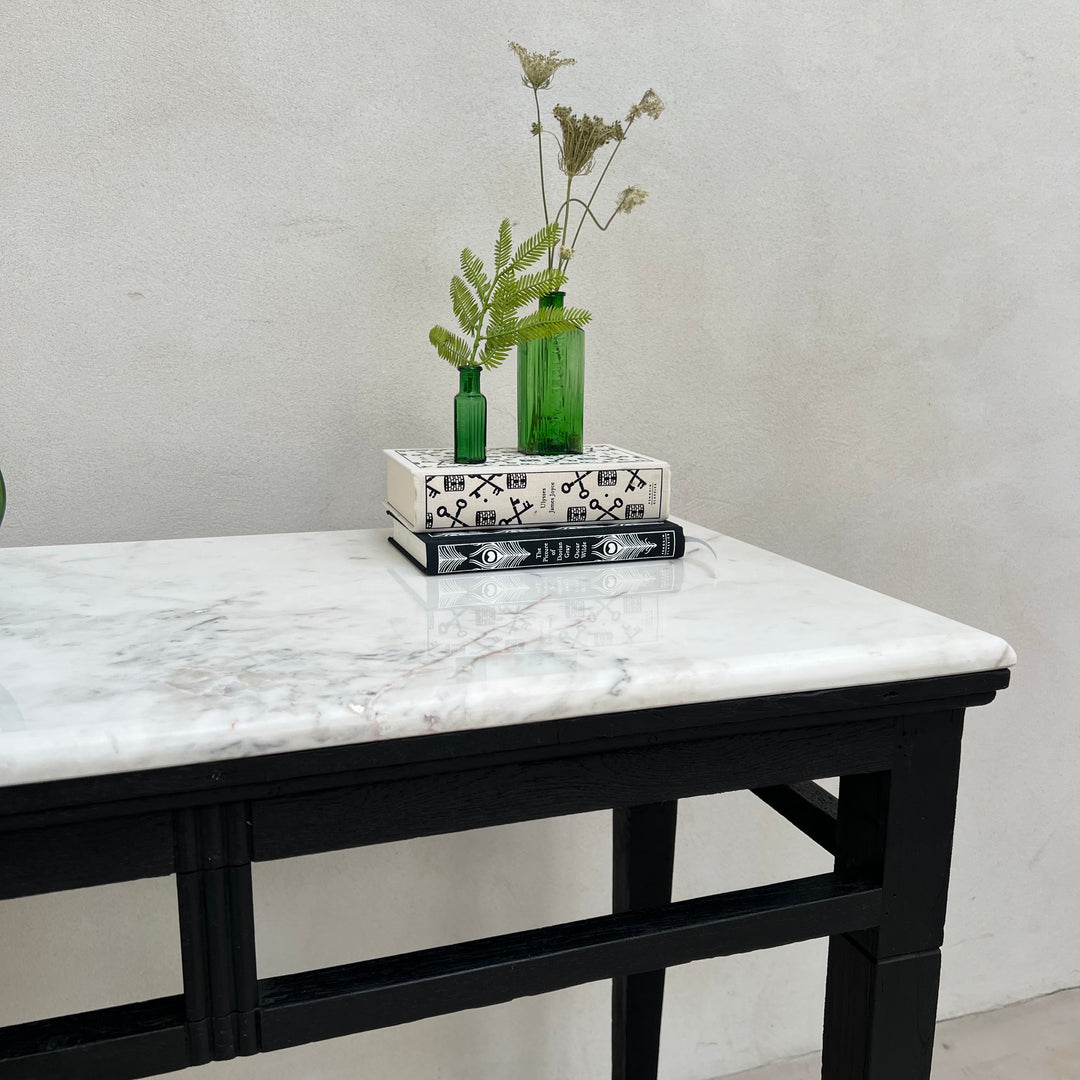 Vintage Marble Top Console Table | Cliffe