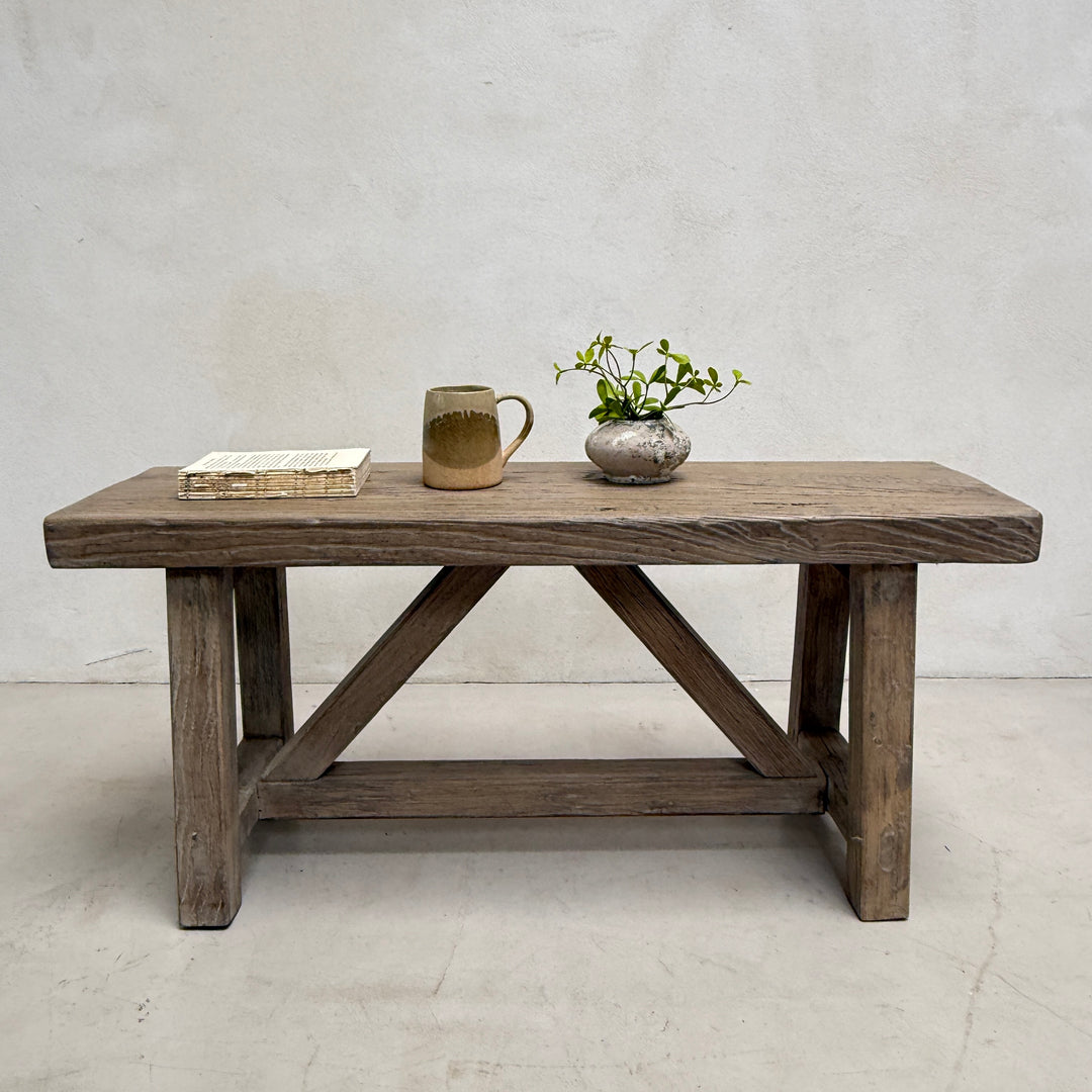 Reclaimed Rustic Elm Bench | Cambridge