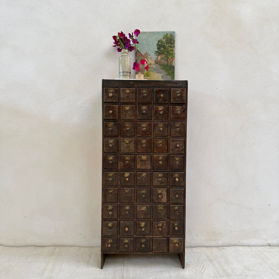 Antique Oak Multi-drawer From French Railway Office