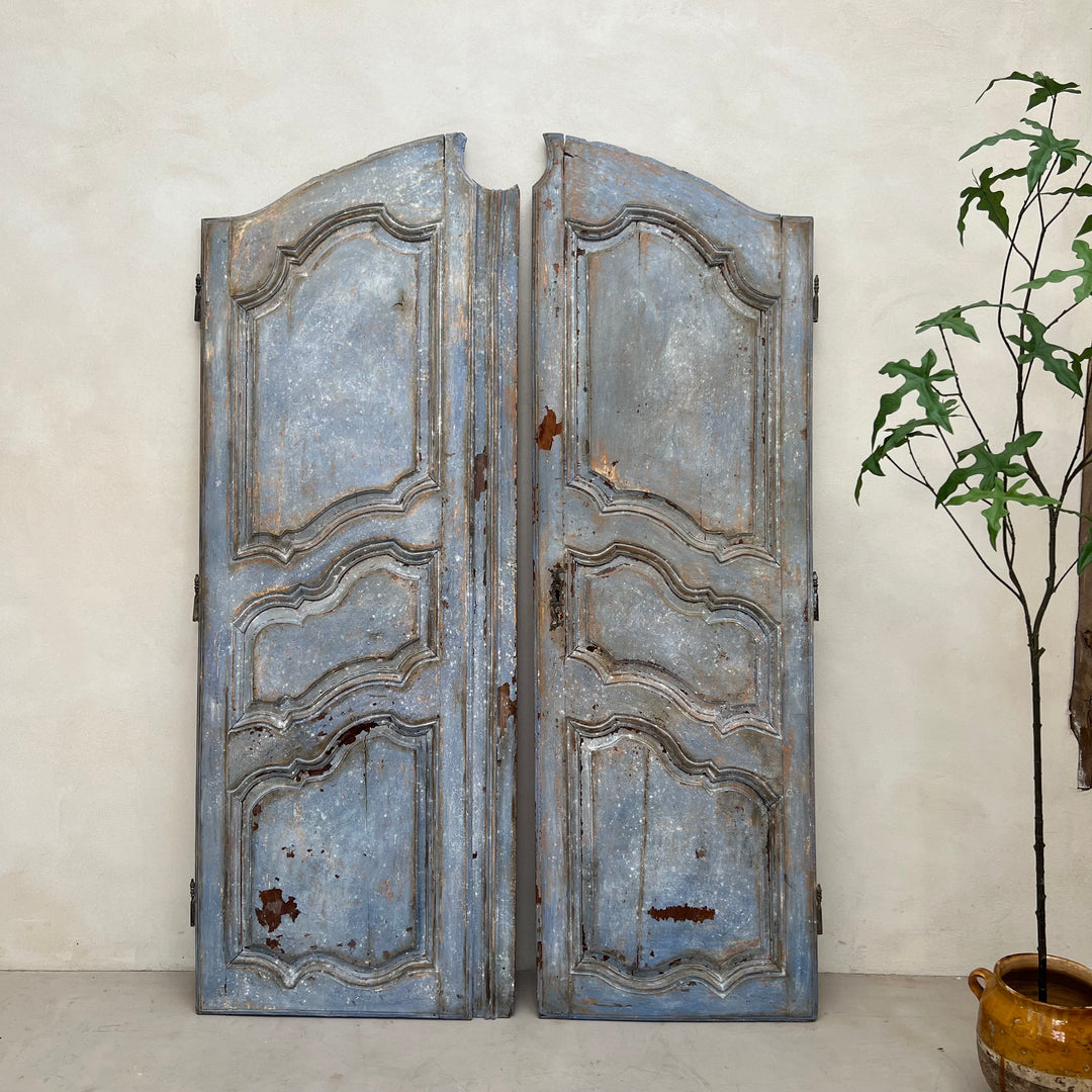 Antique french blue decorative double doors