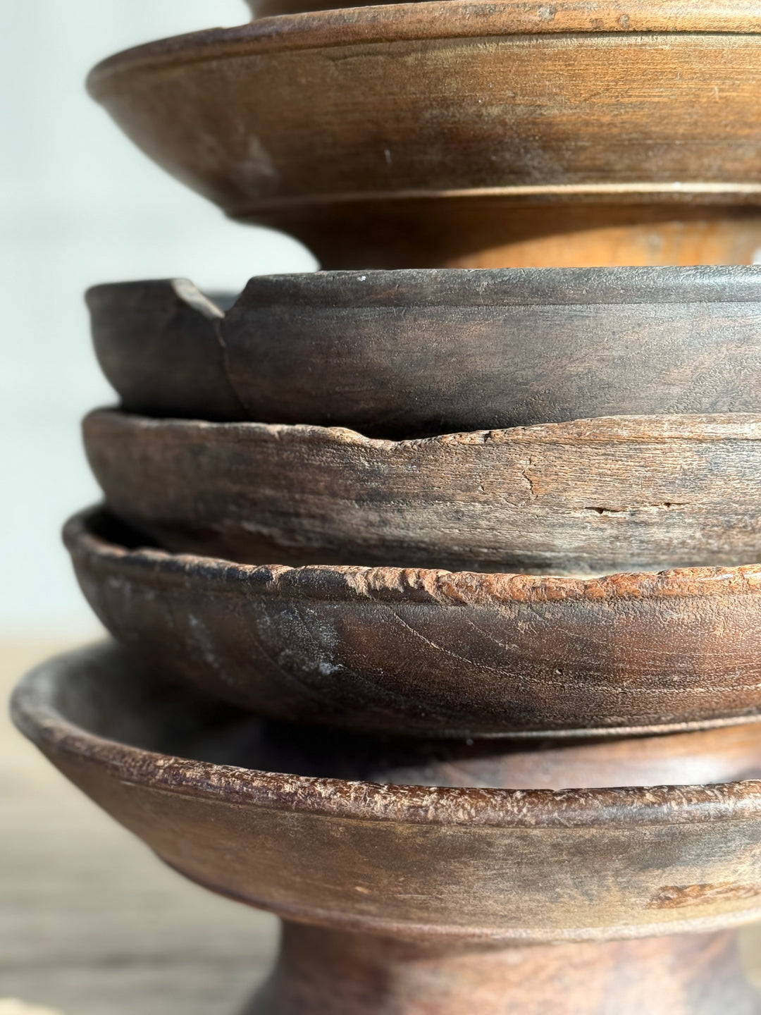 Antique hand turned wood bowl | Batak
