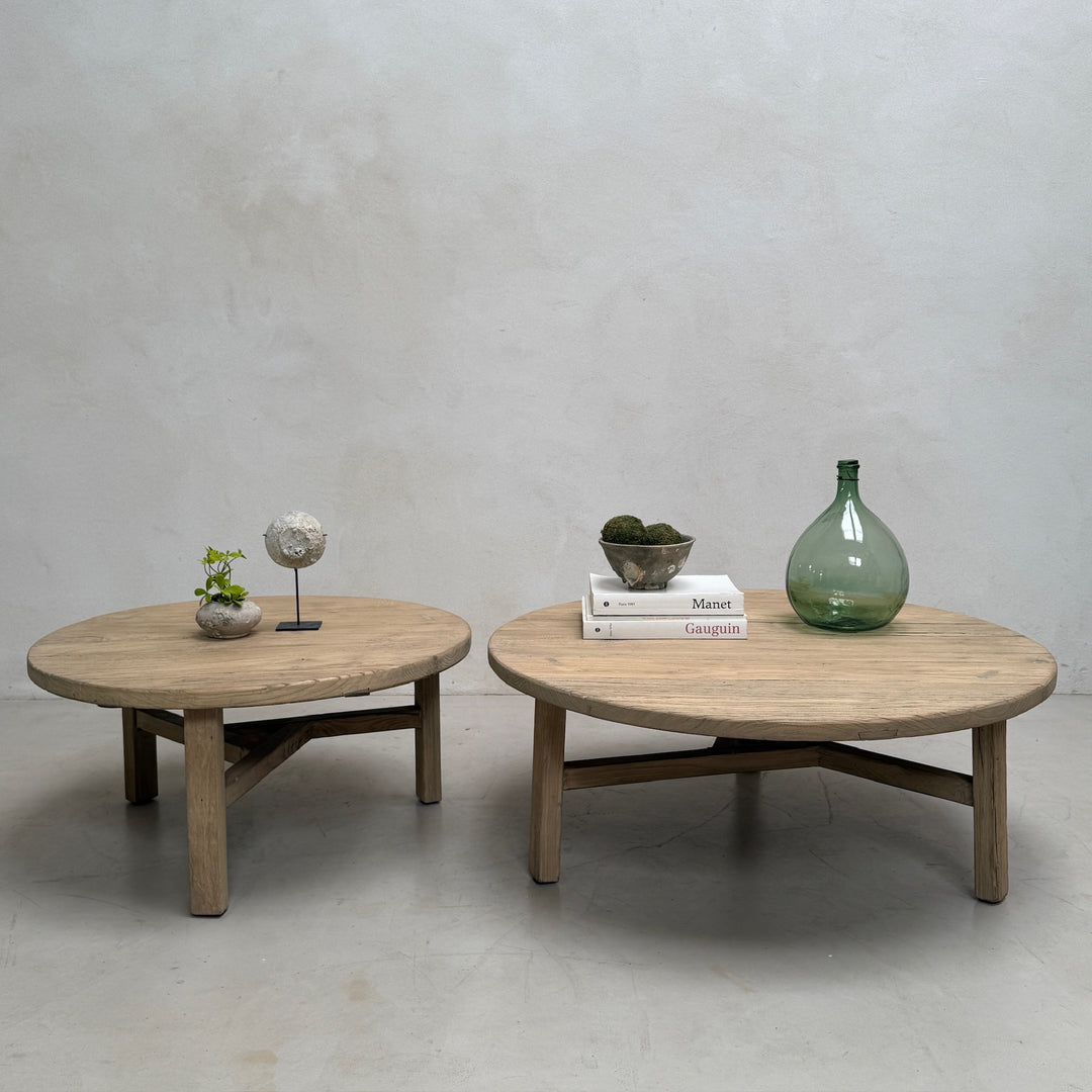 Reclaimed round rustic coffee table | Nuffield