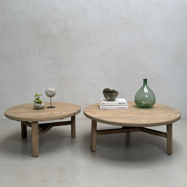 Reclaimed round rustic coffee table | Nuffield