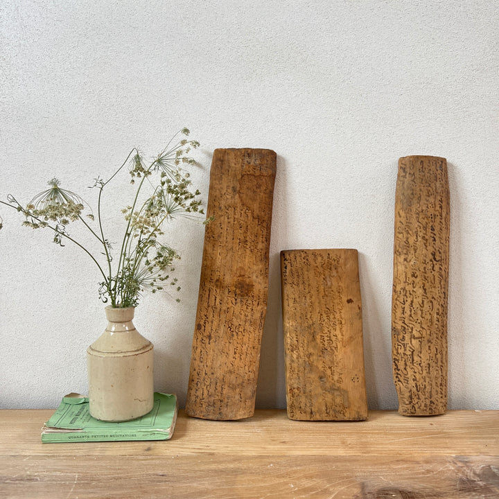 Antique Moroccan wedding contract on argan wood