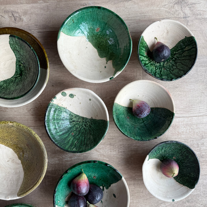 Moroccan Bowl Green Glazed | Natural Unglazed