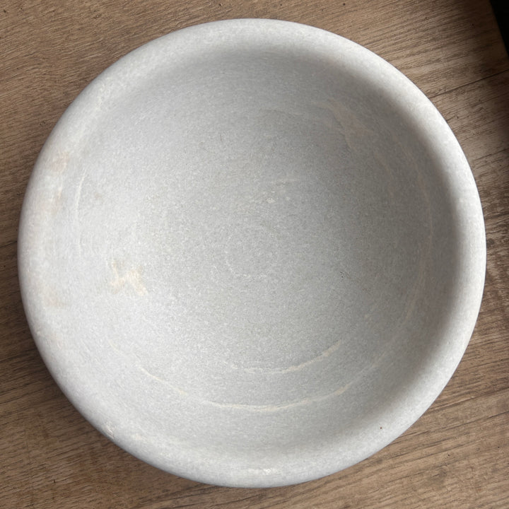 White Honed Marble Decorative Bowl