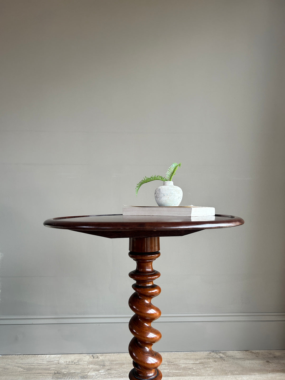 English Antique dark wood side table | Joko