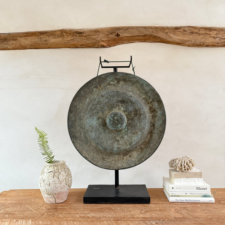 Extra Large Antique Gong on Stand | Sulawesi