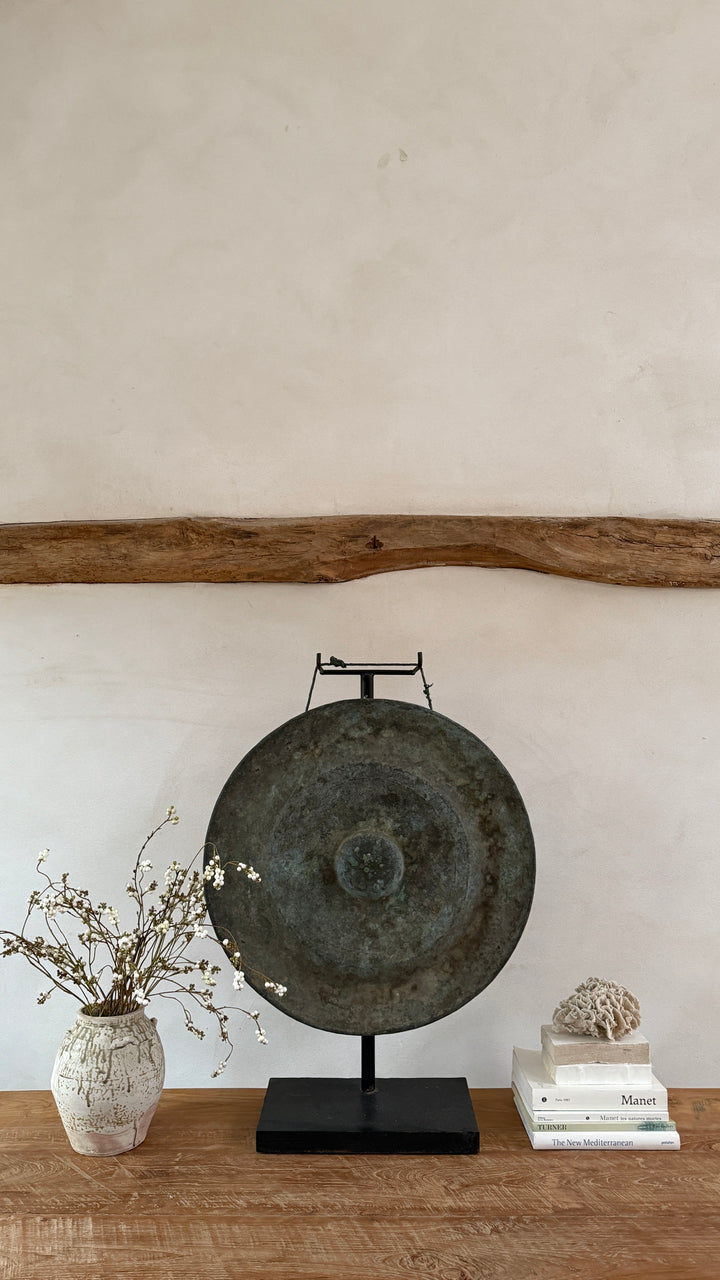 Extra Large Antique Gong on Stand | Sulawesi 