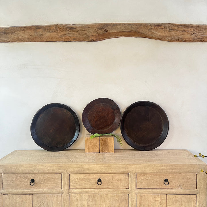 Extra Large Antique Wooden African Plates