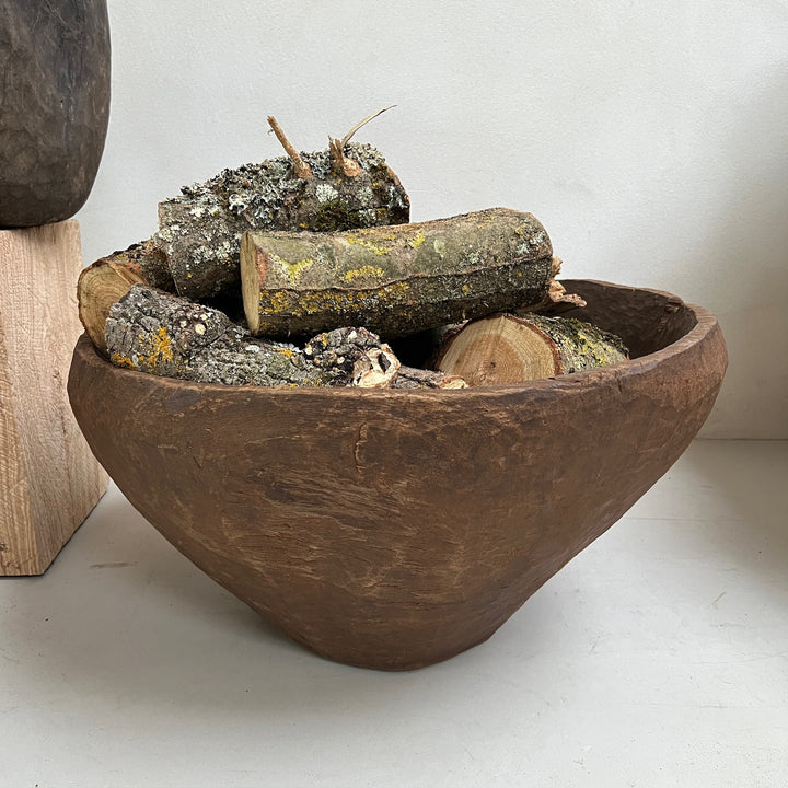 Extra Large Antique Wooden Root Bowl Abeda