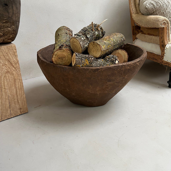 Extra Large Antique Wooden Root Bowl Abeda