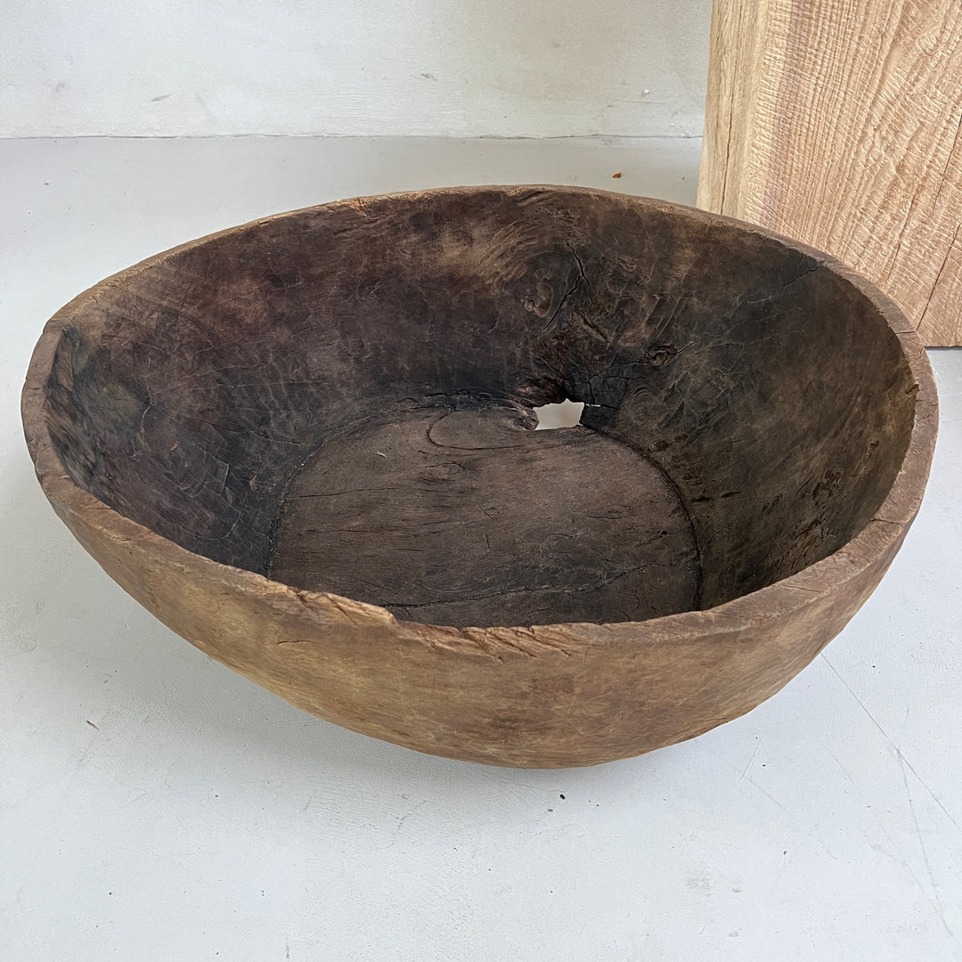 Extra Large Antique Wooden Root Bowl Aklilu