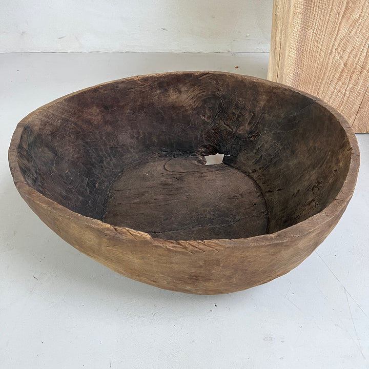 Extra Large Antique Wooden Root Bowl Aklilu