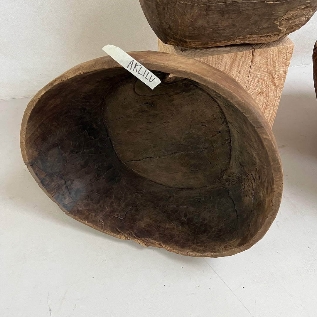 Extra Large Antique Wooden Root Bowl Aklilu