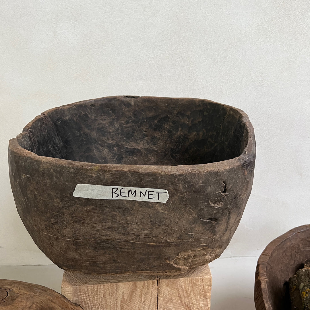 Extra Large Antique Wooden Root Bowl Bemnet