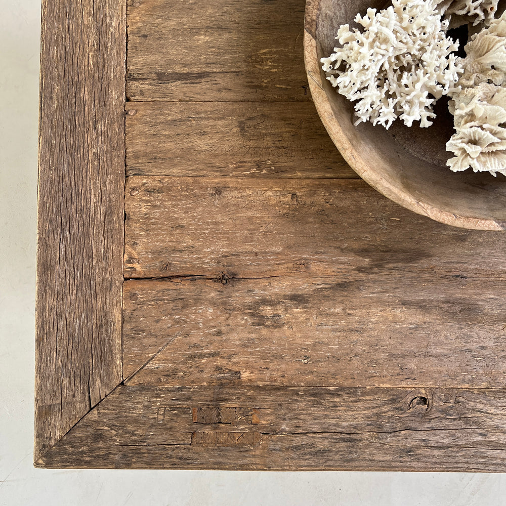 Extra large antique dark wood coffee table | Darcey 6 