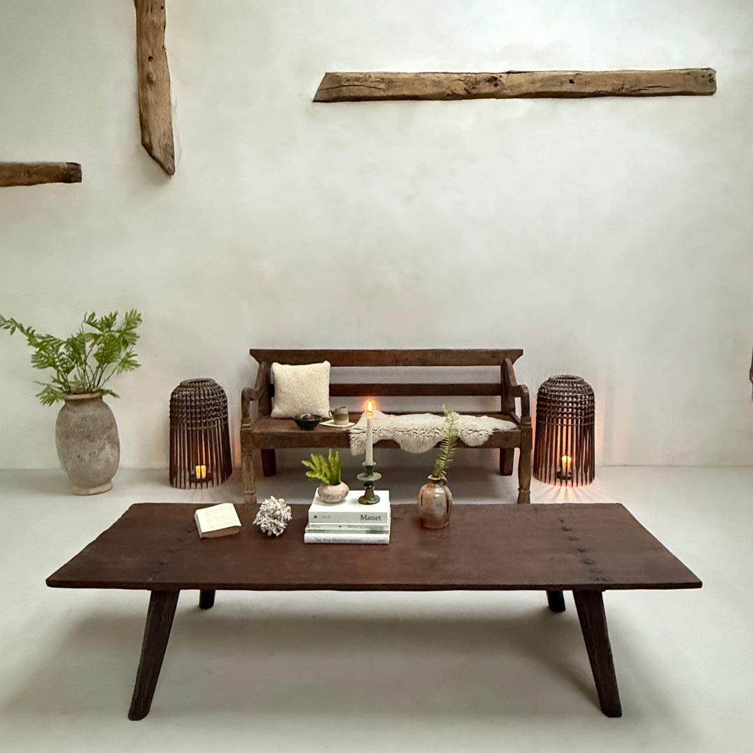 Extra large dark antique door coffee table Orlando