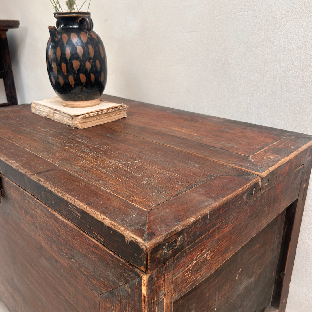 Antique Dark Wood Storage Chest | Jude
