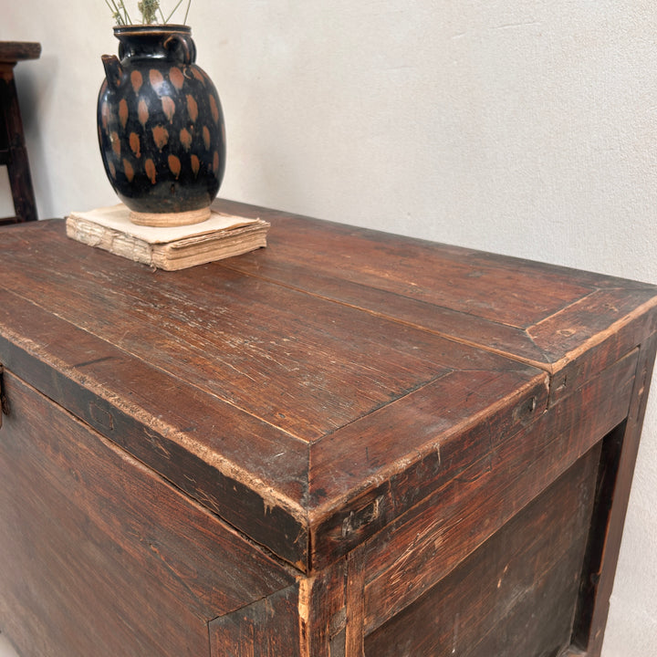 Antique Dark Wood Storage Chest | Jude