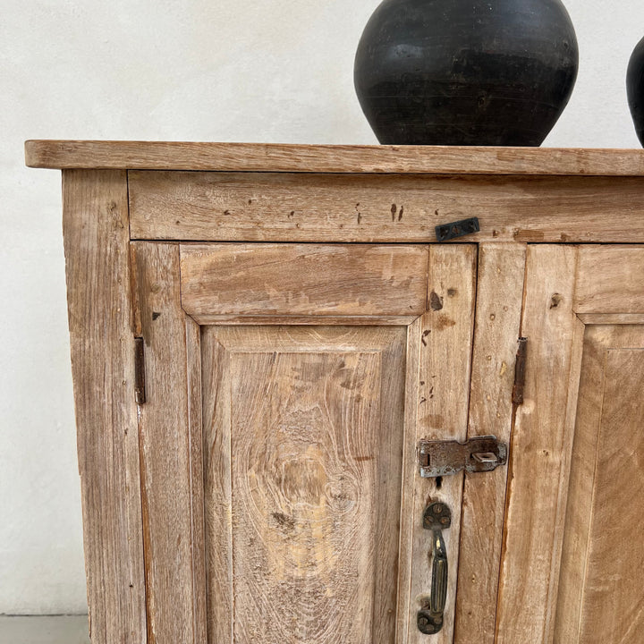 Small Rustic Vintage Sideboard with Metal Panels | Avani