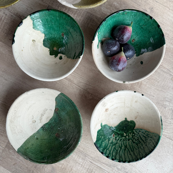 Moroccan Bowl Green Glazed | Natural Unglazed