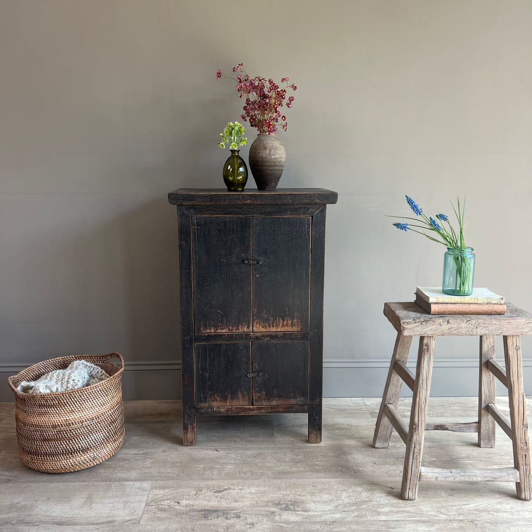 Antique small black cabinet | Stanley