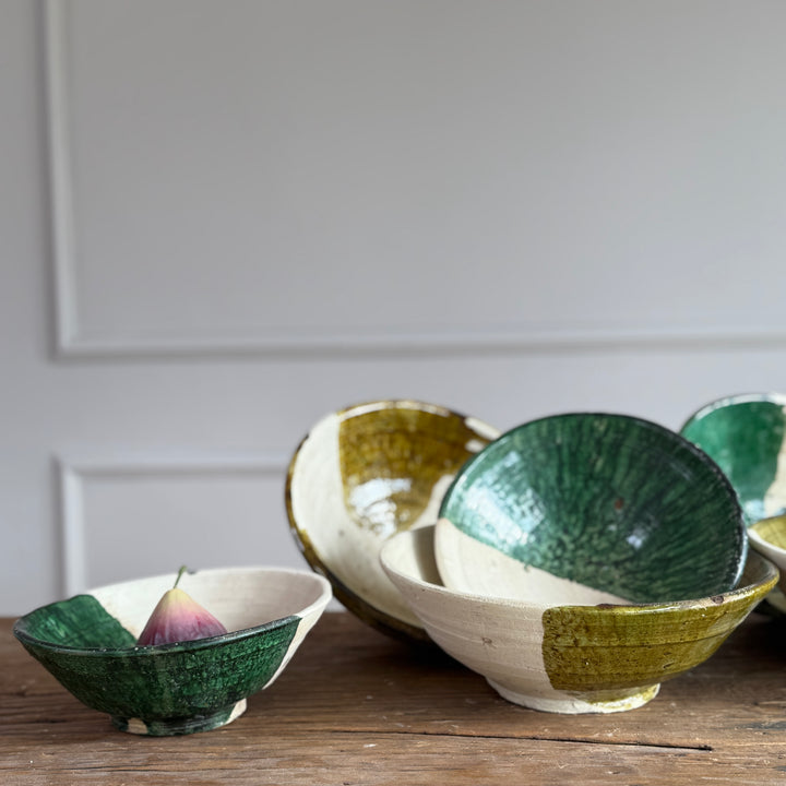 Moroccan Bowl Green Glazed | Natural Unglazed