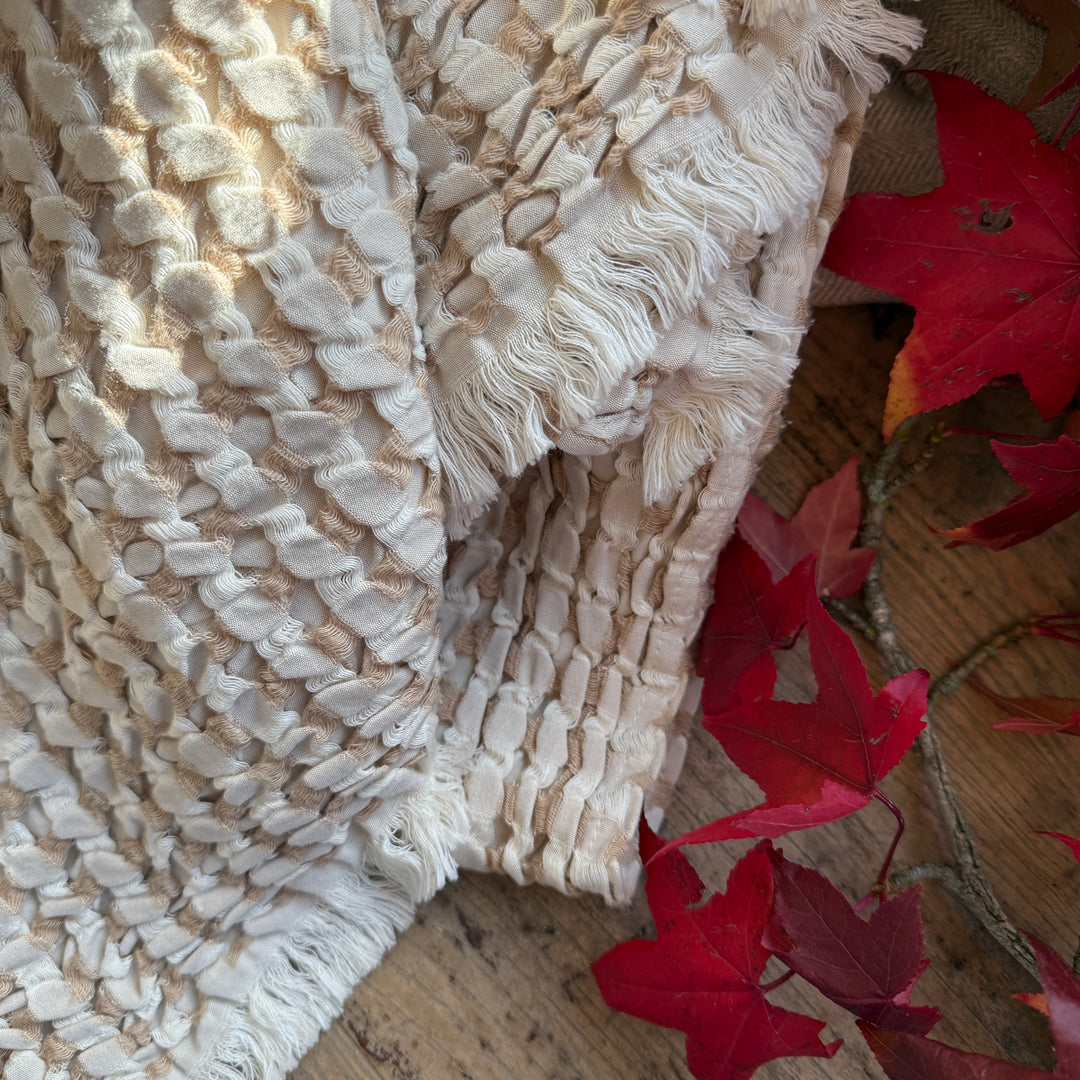 Luxury Waffle Weave Cotton Throw | Gilly