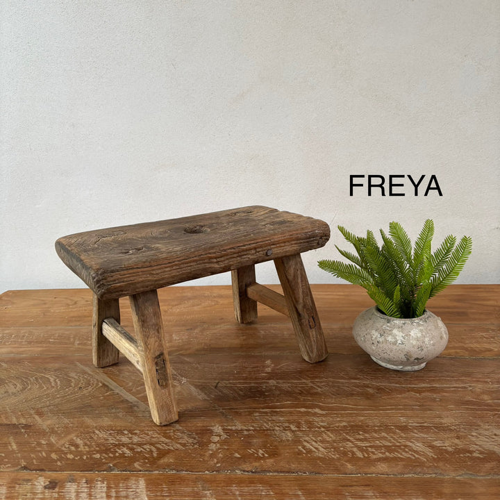 Antique rustic wood footstool (Select from photo)