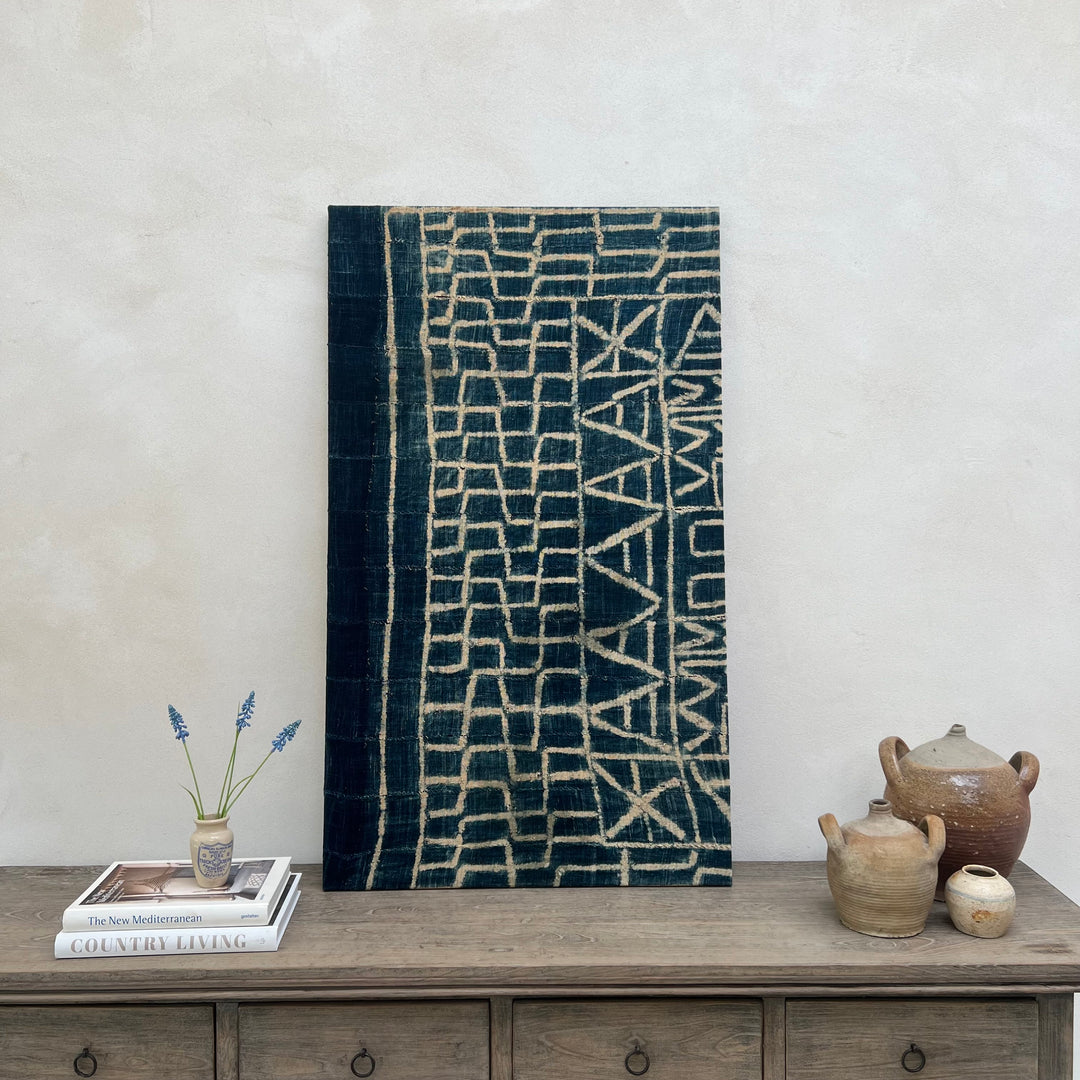 Antique Tribal Indigo Textile Artwork | 120 X 70