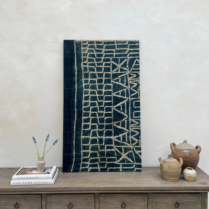 Antique Tribal Indigo Textile Artwork | 120 X 70