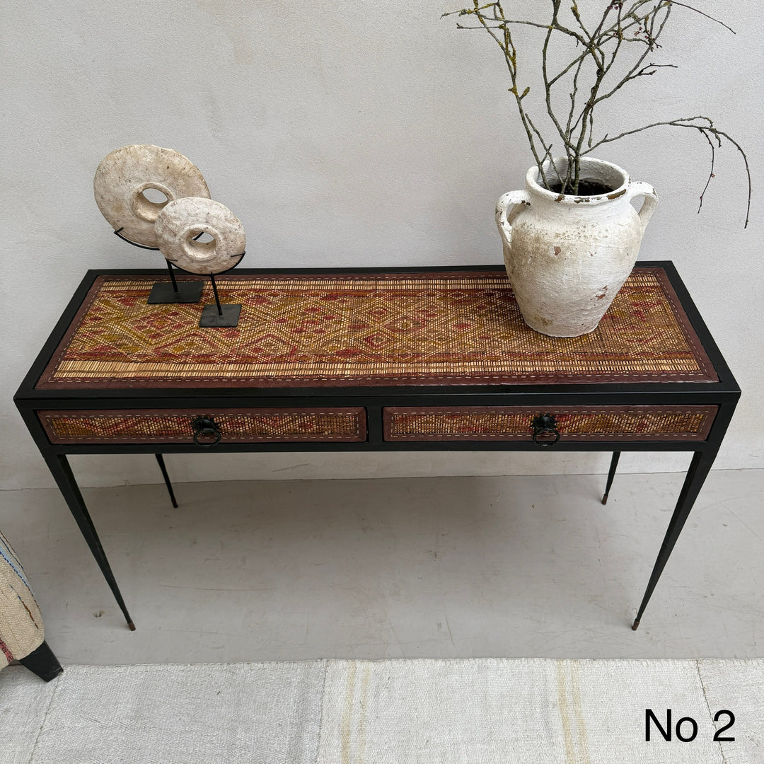 Handcrafted Nomadic Patterned Metal Console | Small