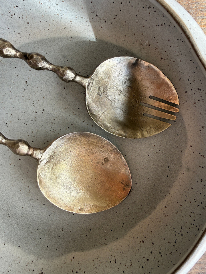 Antique Brass Serving Spoon Set