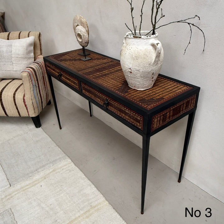 Handcrafted Nomadic Patterned Metal Console | Small